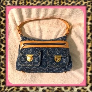 👑AUTHENTIC Louis Vuitton Denim Baggy PM Bag